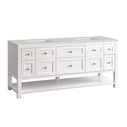 James Martin - Breckenridge 72" Double Vanity, Bright White w/ 3 CM Lime Delight Top - 330-V72-BW-3LDL view 10