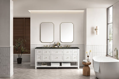 James Martin - Breckenridge 72" Double Vanity, Bright White, w/ 3 CM Phantome Eclos Top - 330-V72-BW-3PHT view 4