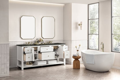 James Martin - Breckenridge 72" Double Vanity, Bright White, w/ 3 CM Phantome Eclos Top - 330-V72-BW-3PHT view 6