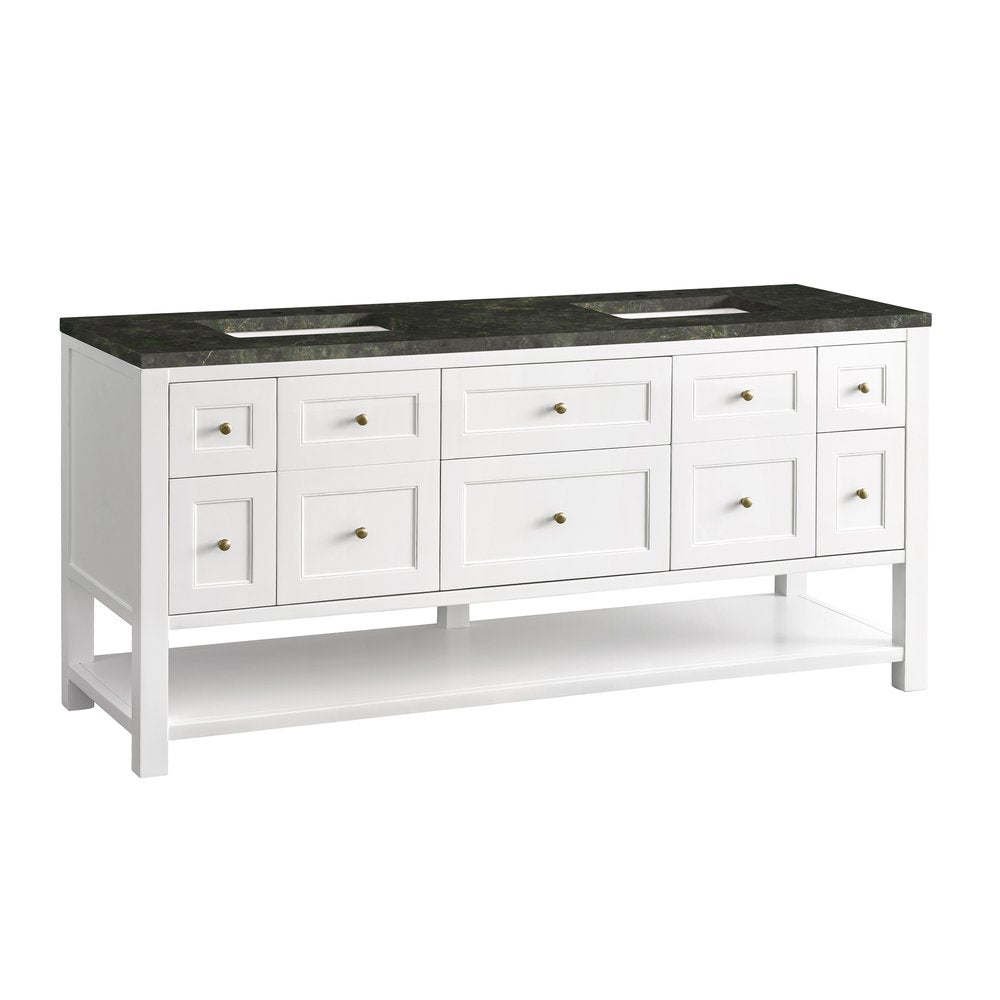 James Martin - Breckenridge 72" Double Vanity, Bright White, w/ 3 CM Phantome Eclos Top - 330-V72-BW-3PHT view 10