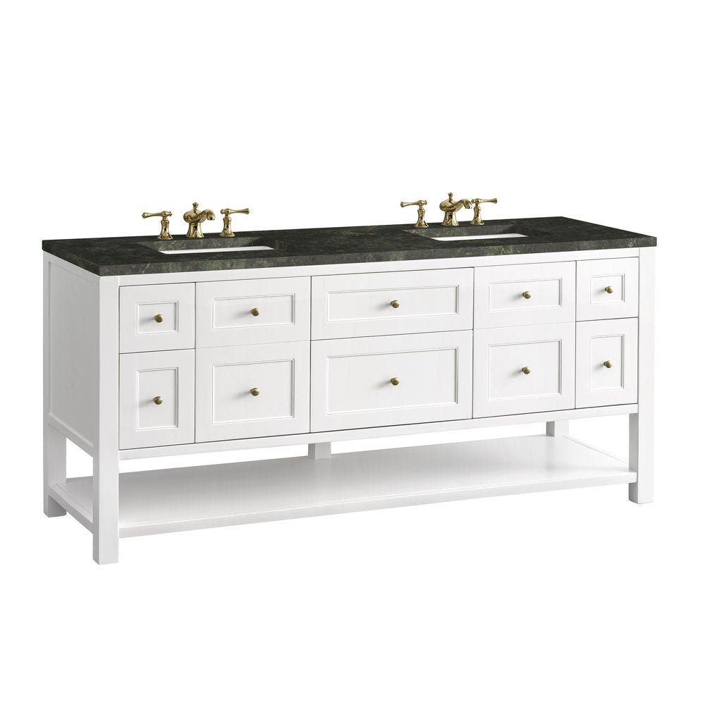James Martin - Breckenridge 72" Double Vanity, Bright White, w/ 3 CM Phantome Eclos Top - 330-V72-BW-3PHT view 11