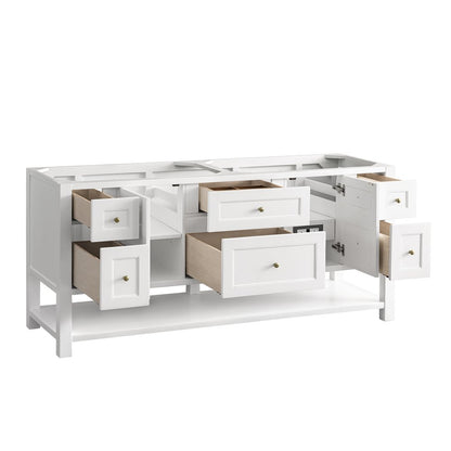James Martin - Breckenridge 72" Double Vanity, Bright White, w/ 3 CM Tajnar Eclos Top - 330-V72-BW-3TJR view 8