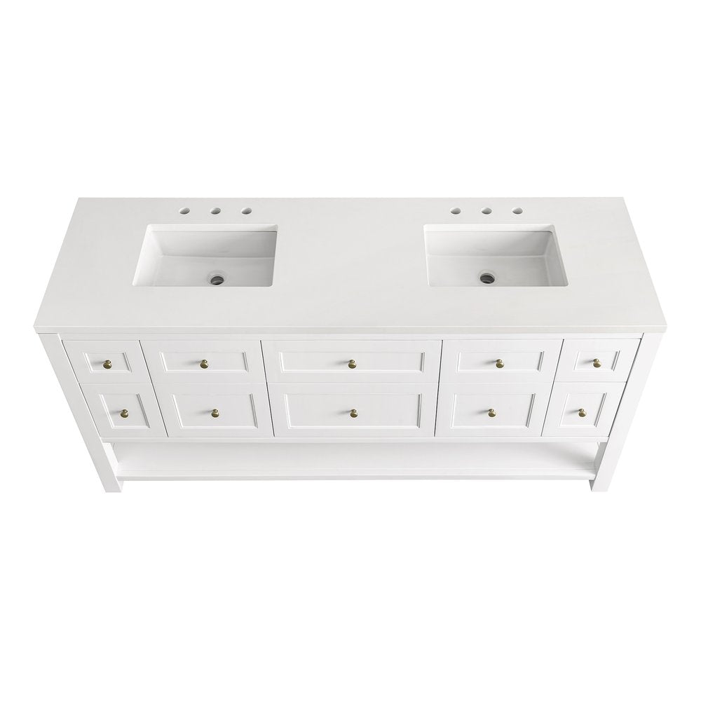 James Martin - Breckenridge 72" Double Vanity, Bright White w/ 3 CM White Zeus Top - 330-V72-BW-3WZ view 8