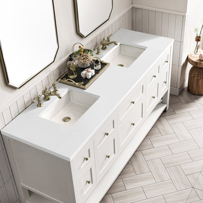 James Martin - Breckenridge 72" Double Vanity, Bright White w/ 3 CM White Zeus Top - 330-V72-BW-3WZ view 10