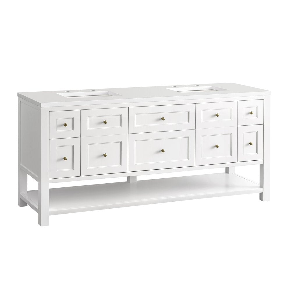James Martin - Breckenridge 72" Double Vanity, Bright White w/ 3 CM White Zeus Top - 330-V72-BW-3WZ view 13