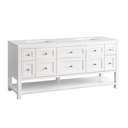 James Martin - Breckenridge 72" Double Vanity, Bright White w/ 3 CM White Zeus Top - 330-V72-BW-3WZ view 13