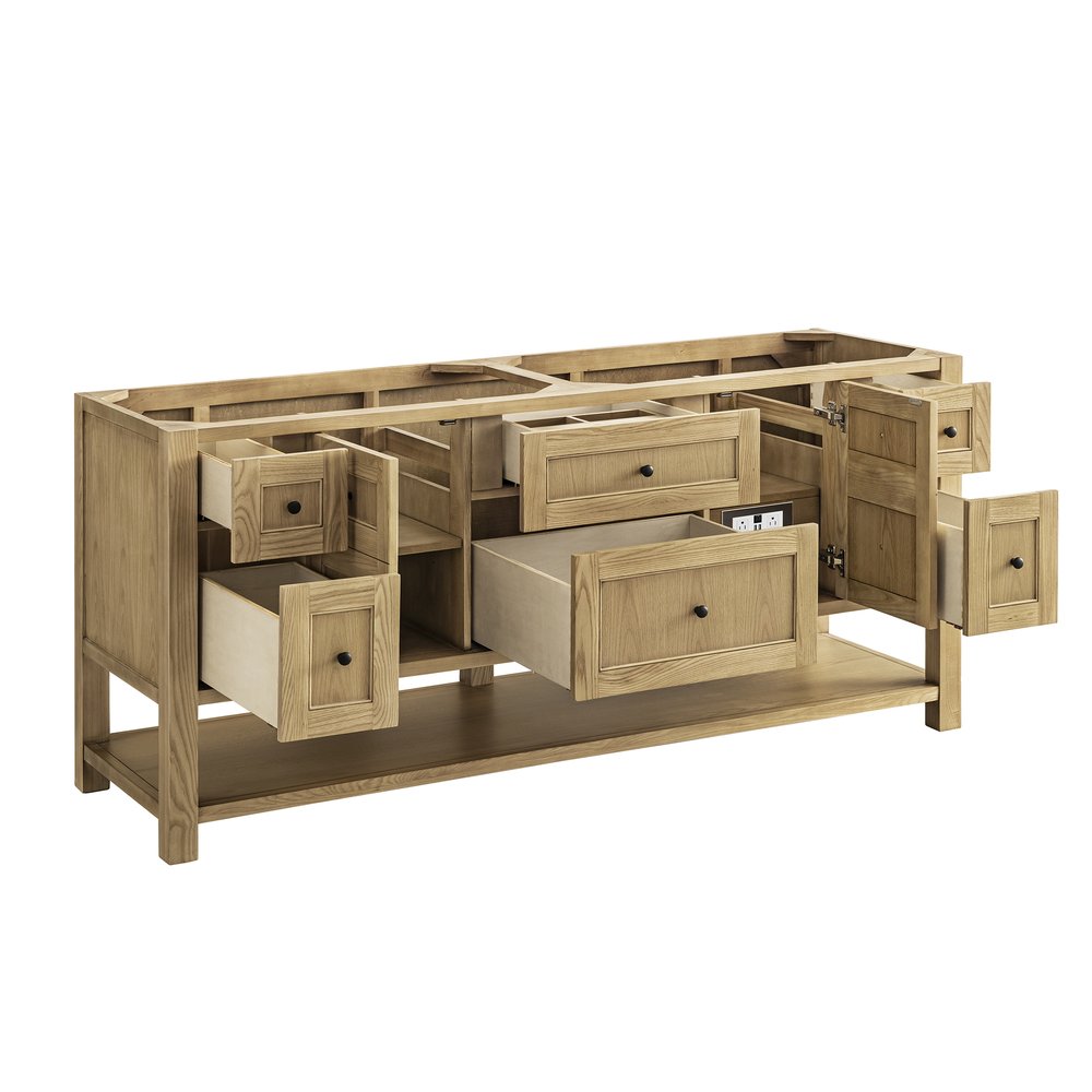 James Martin - Breckenridge 72" Double Vanity, Light Natural Oak w/ 3 CM Carrara Marble Top - 330-V72-LNO-3CAR view 8