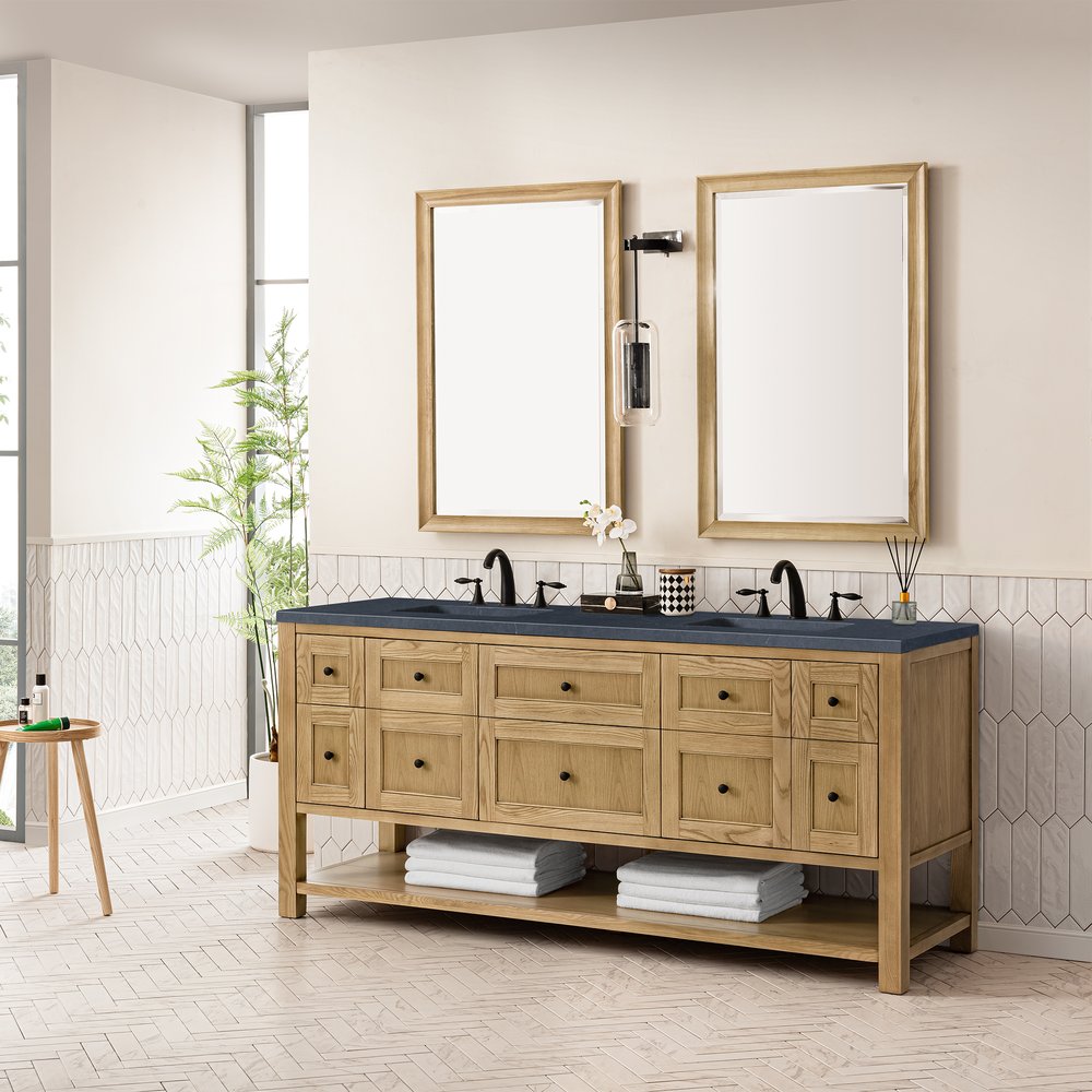 James Martin - Breckenridge 72" Double Vanity, Light Natural Oak w/ 3 CM Charcoal Soapstone Top - 330-V72-LNO-3CSP view 5