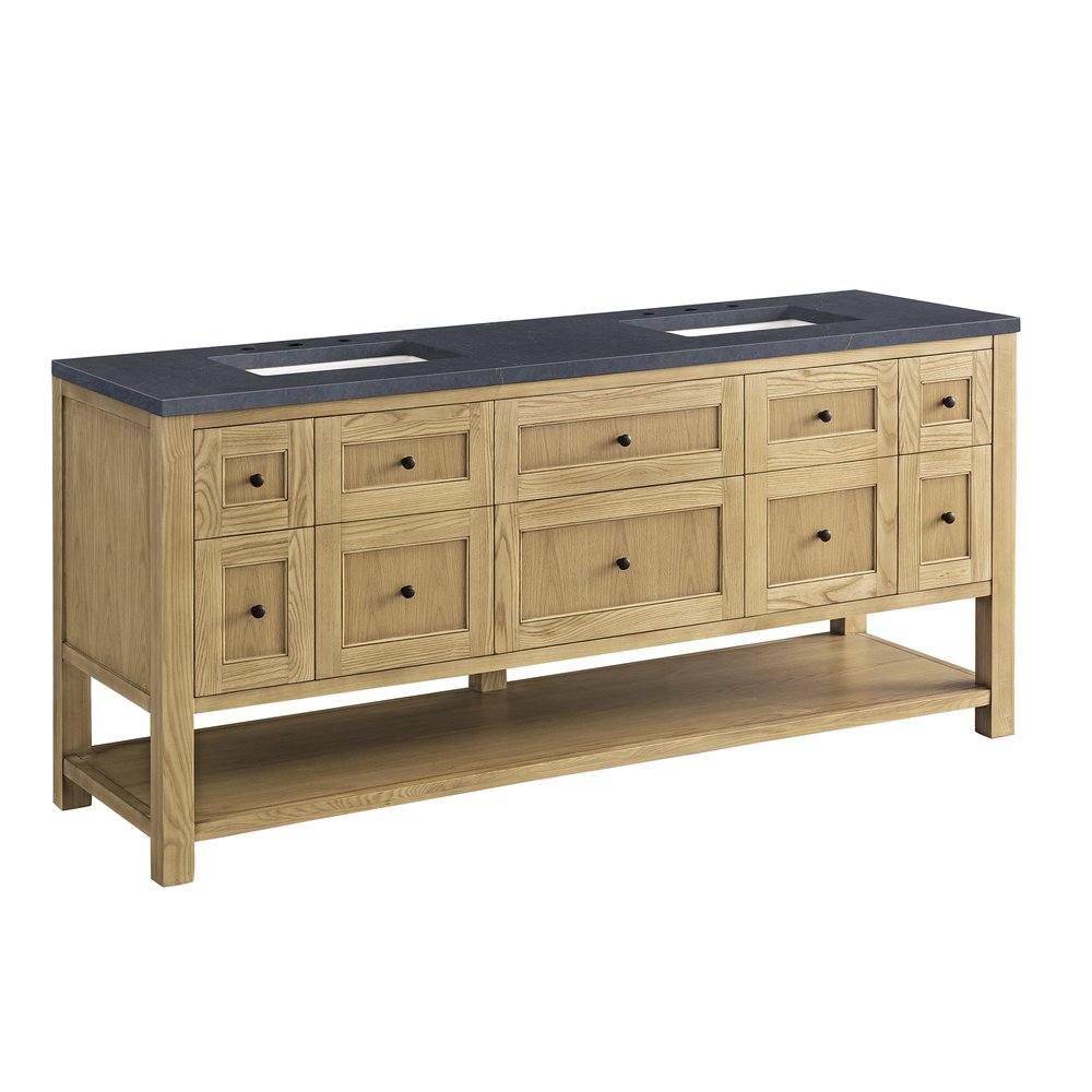 James Martin - Breckenridge 72" Double Vanity, Light Natural Oak w/ 3 CM Charcoal Soapstone Top - 330-V72-LNO-3CSP view 12