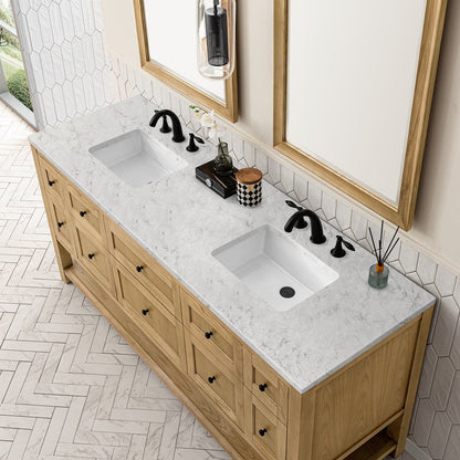 James Martin - Breckenridge 72" Double Vanity, Light Natural Oak w/ 3 CM Eternal Jasmine Pearl Top - 330-V72-LNO-3EJP view 8