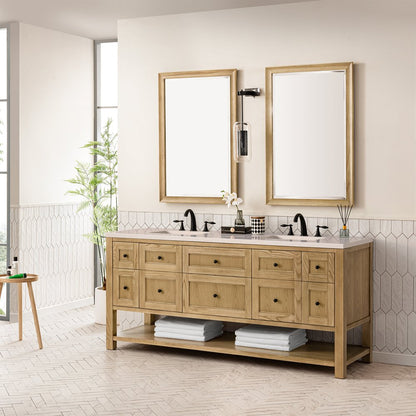 James Martin - Breckenridge 72" Double Vanity, Light Natural Oak w/ 3 CM Eternal Marfil Top - 330-V72-LNO-3EMR view 5