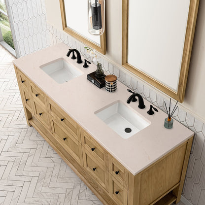 James Martin - Breckenridge 72" Double Vanity, Light Natural Oak w/ 3 CM Eternal Marfil Top - 330-V72-LNO-3EMR view 8