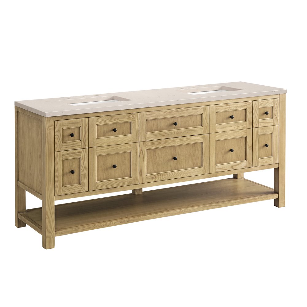 James Martin - Breckenridge 72" Double Vanity, Light Natural Oak w/ 3 CM Eternal Marfil Top - 330-V72-LNO-3EMR view 11
