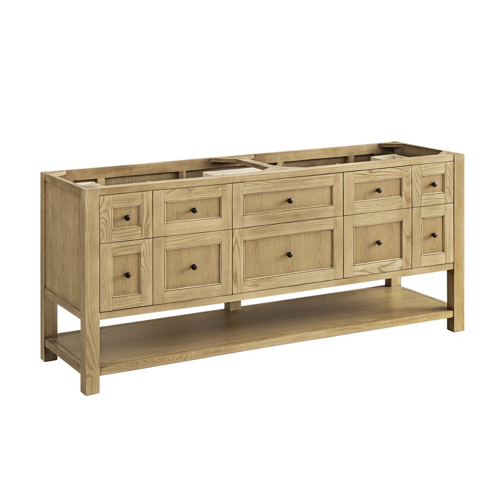 James Martin - Breckenridge 72" Double Vanity, Light Natural Oak w/ 3 CM Lime Delight Top - 330-V72-LNO-3LDL view 2