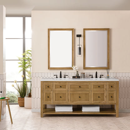 James Martin - Breckenridge 72" Double Vanity, Light Natural Oak w/ 3 CM Lime Delight Top - 330-V72-LNO-3LDL view 3