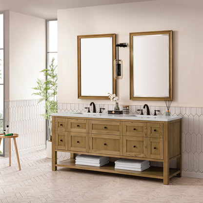 James Martin - Breckenridge 72" Double Vanity, Light Natural Oak w/ 3 CM Lime Delight Top - 330-V72-LNO-3LDL view 4