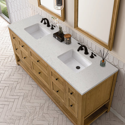 James Martin - Breckenridge 72" Double Vanity, Light Natural Oak w/ 3 CM Lime Delight Top - 330-V72-LNO-3LDL view 7