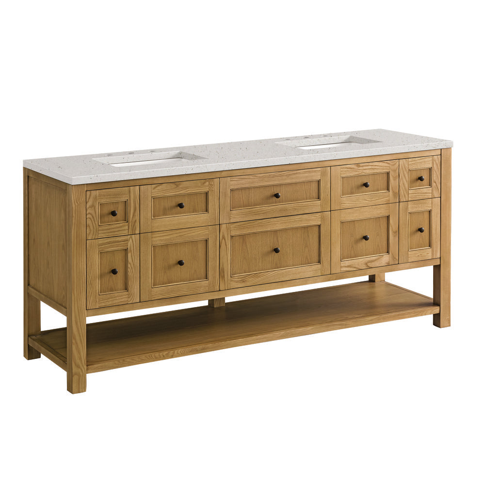 James Martin - Breckenridge 72" Double Vanity, Light Natural Oak w/ 3 CM Lime Delight Top - 330-V72-LNO-3LDL view 10