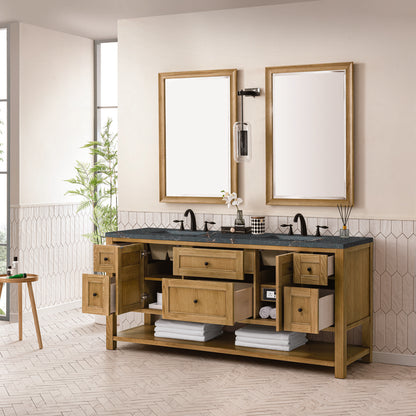 James Martin - Breckenridge 72" Double Vanity, Light Natural Oak w/ 3 CM Parisien Bleu Top - 330-V72-LNO-3PBL view 5