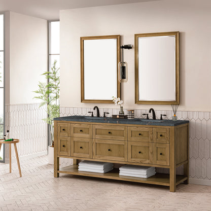 James Martin - Breckenridge 72" Double Vanity, Light Natural Oak w/ 3 CM Parisien Bleu Top w/FreePower Wireless Charger - 330-V72-LNO-FPBL view 5