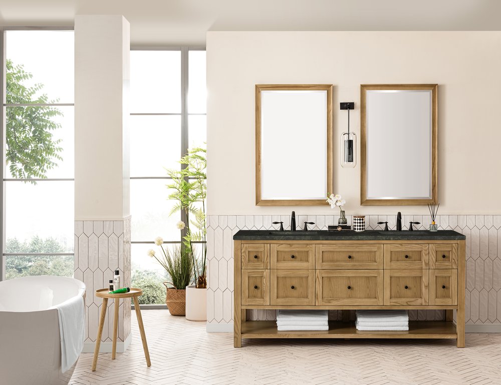 James Martin - Breckenridge 72" Double Vanity, Light Natural Oak, w/ 3 CM Phantome Eclos Top - 330-V72-LNO-3PHT view 3