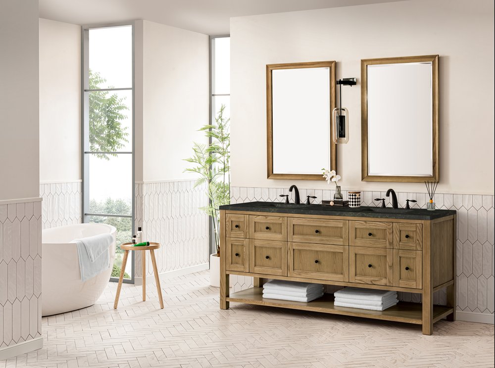 James Martin - Breckenridge 72" Double Vanity, Light Natural Oak, w/ 3 CM Phantome Eclos Top - 330-V72-LNO-3PHT view 4