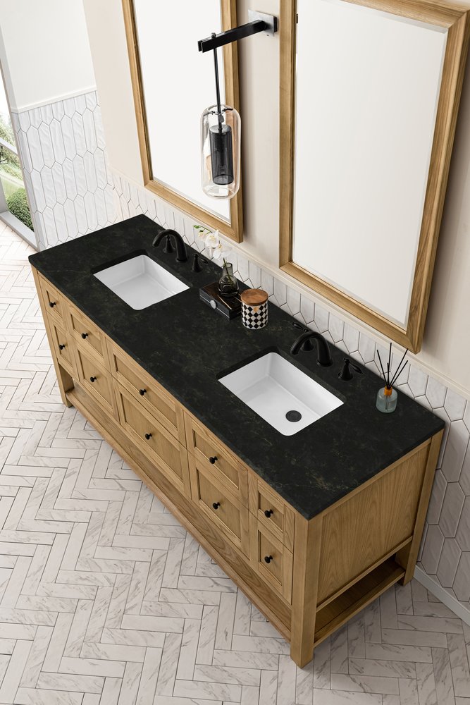 James Martin - Breckenridge 72" Double Vanity, Light Natural Oak, w/ 3 CM Phantome Eclos Top - 330-V72-LNO-3PHT view 7