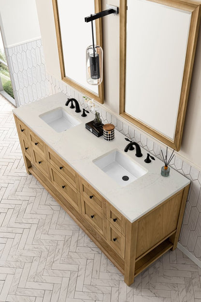 James Martin - Breckenridge 72" Double Vanity, Light Natural Oak, w/ 3 CM Siberian Silestone Top - 330-V72-LNO-3SFR view 7