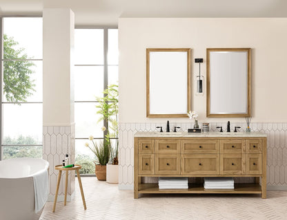 James Martin - Breckenridge 72" Double Vanity, Light Natural Oak, w/ 3 CM Tajnar Eclos Top - 330-V72-LNO-3TJR view 3
