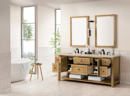 James Martin - Breckenridge 72" Double Vanity, Light Natural Oak, w/ 3 CM Tajnar Eclos Top - 330-V72-LNO-3TJR view 5