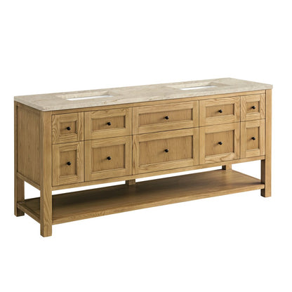 James Martin - Breckenridge 72" Double Vanity, Light Natural Oak, w/ 3 CM Tajnar Eclos Top - 330-V72-LNO-3TJR view 10