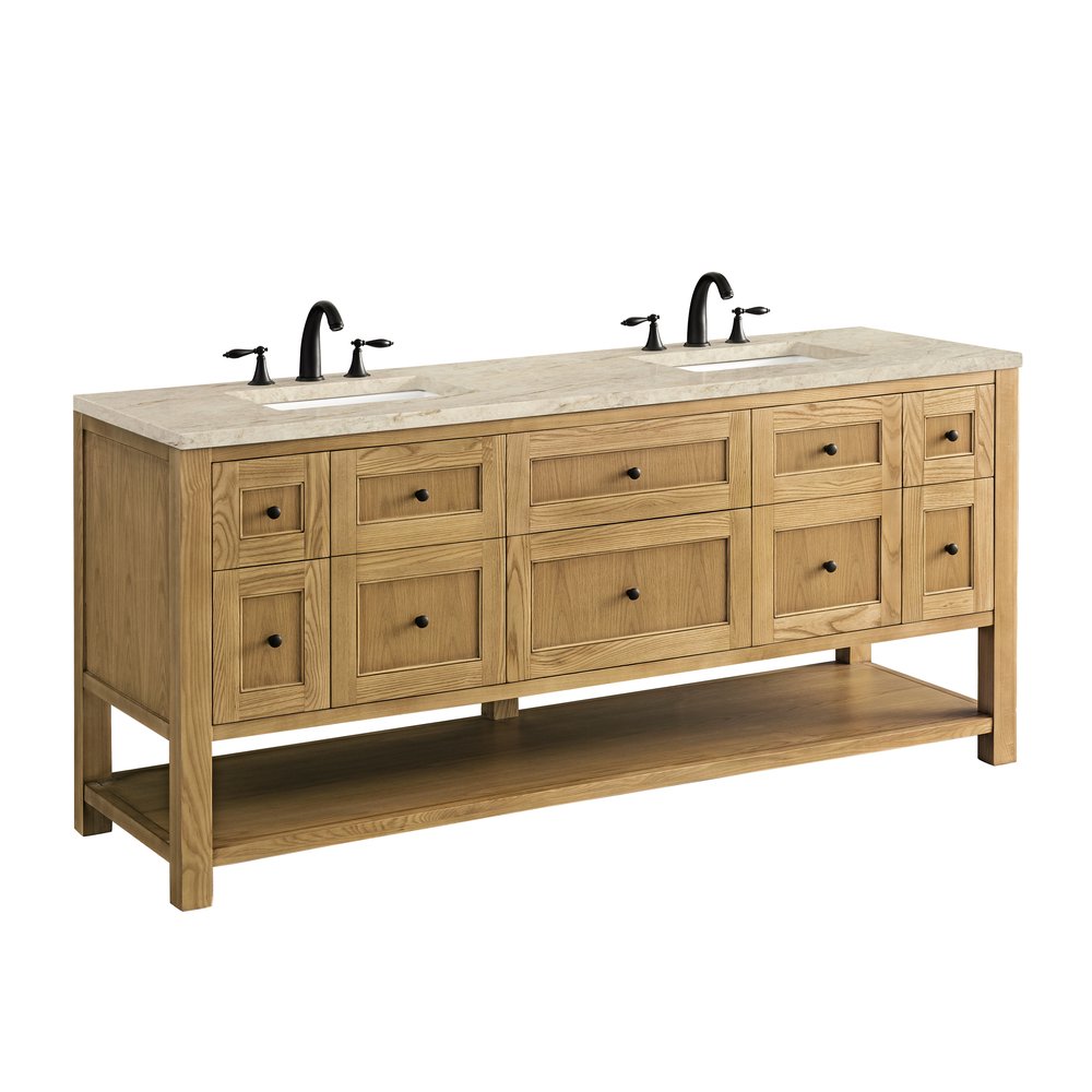 James Martin - Breckenridge 72" Double Vanity, Light Natural Oak, w/ 3 CM Tajnar Eclos Top - 330-V72-LNO-3TJR view 11