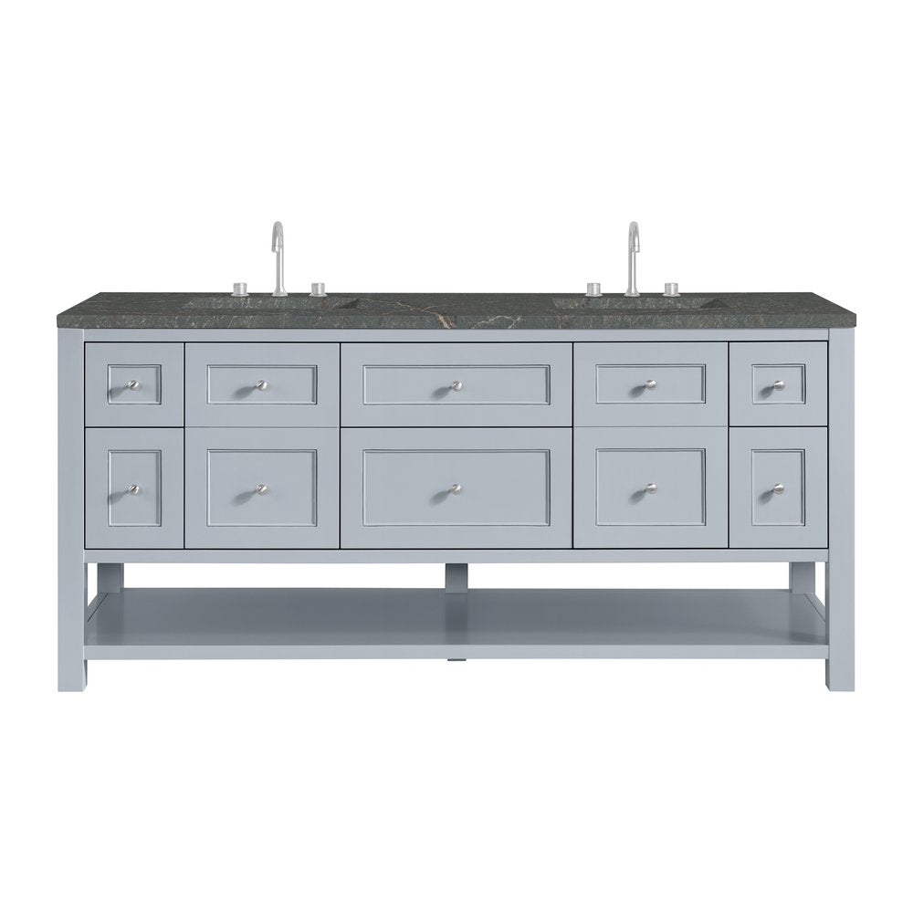 James Martin - Breckenridge 72" Double Vanity, Serenity Blue w/ 3 CM Parisien Bleu Top - 330-V72-SRB-3PBL view 1
