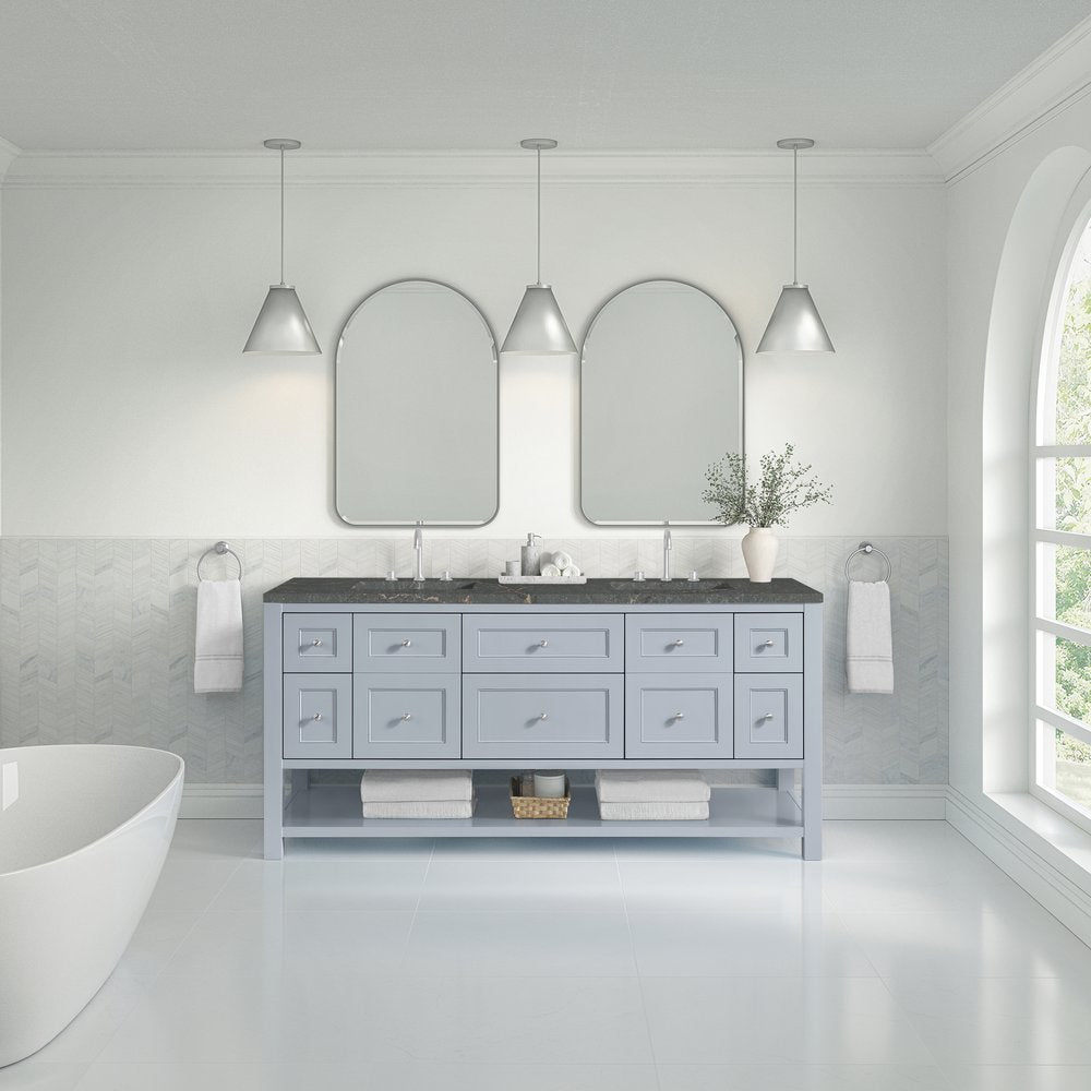 James Martin - Breckenridge 72" Double Vanity, Serenity Blue w/ 3 CM Parisien Bleu Top - 330-V72-SRB-3PBL view 3