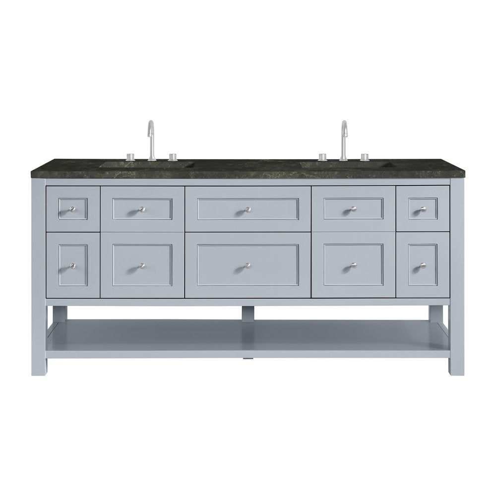 James Martin - Breckenridge 72" Double Vanity, Serenity Blue, w/ 3 CM Phantome Eclos Top - 330-V72-SRB-3PHT view 1