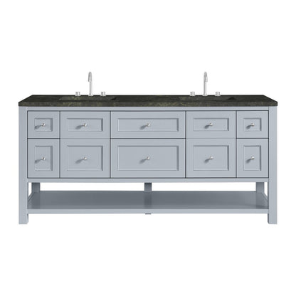 James Martin - Breckenridge 72" Double Vanity, Serenity Blue, w/ 3 CM Phantome Eclos Top - 330-V72-SRB-3PHT view 1