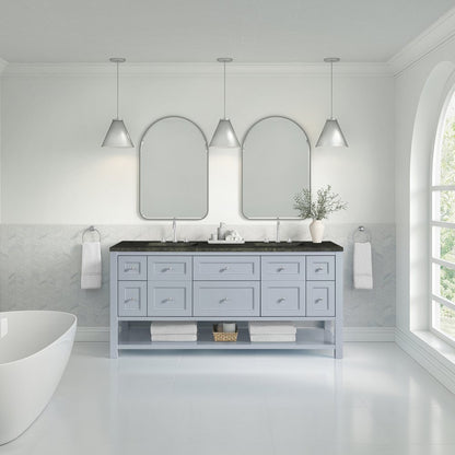 James Martin - Breckenridge 72" Double Vanity, Serenity Blue, w/ 3 CM Phantome Eclos Top - 330-V72-SRB-3PHT view 3