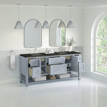 James Martin - Breckenridge 72" Double Vanity, Serenity Blue, w/ 3 CM Phantome Eclos Top - 330-V72-SRB-3PHT view 5