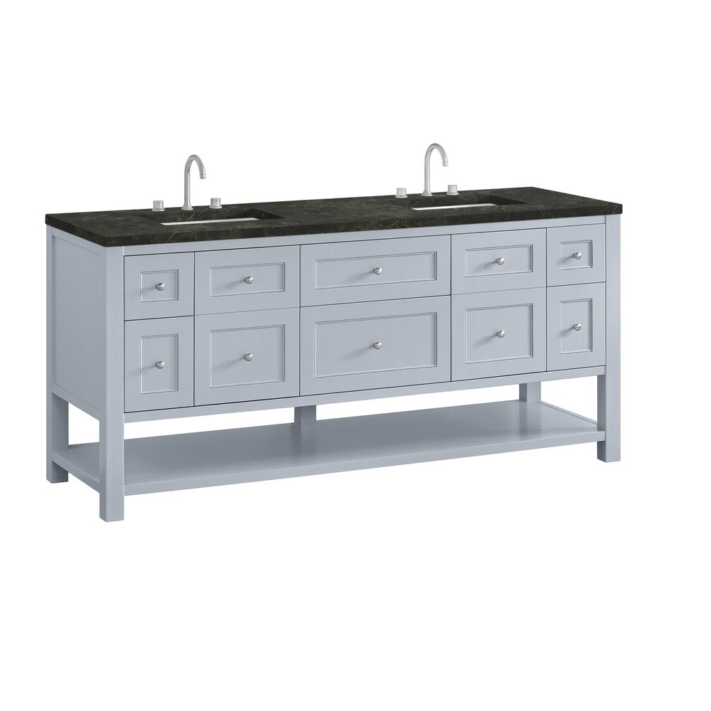 James Martin - Breckenridge 72" Double Vanity, Serenity Blue, w/ 3 CM Phantome Eclos Top - 330-V72-SRB-3PHT view 10