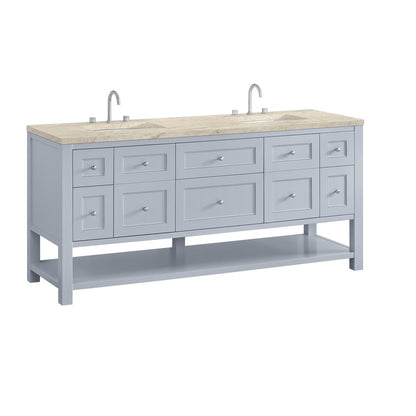 James Martin - Breckenridge 72" Double Vanity, Serenity Blue, w/ 3 CM Tajnar Eclos Top - 330-V72-SRB-3TJR view 10