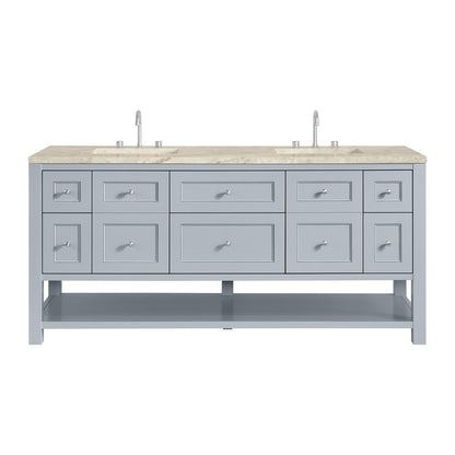 James Martin - Breckenridge 72" Double Vanity, Serenity Blue, w/ 3 CM Tajnar Eclos Top w/FreePower Wireless Charger - 330-V72-SRB-FTJR view 1