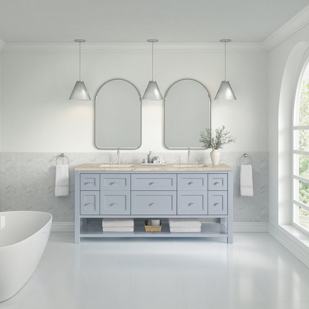 James Martin - Breckenridge 72" Double Vanity, Serenity Blue, w/ 3 CM Tajnar Eclos Top w/FreePower Wireless Charger - 330-V72-SRB-FTJR view 3