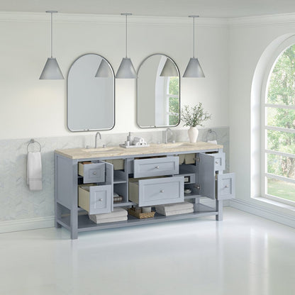 James Martin - Breckenridge 72" Double Vanity, Serenity Blue, w/ 3 CM Tajnar Eclos Top w/FreePower Wireless Charger - 330-V72-SRB-FTJR view 5