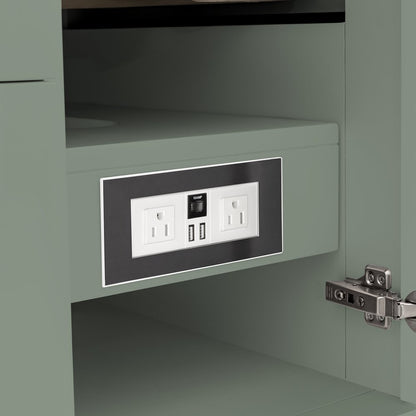 James Martin - Breckenridge 72" Double Vanity, Smokey Celadon w/ 3 CM Charcoal Soapstone Top - 330-V72-SC-3CSP view 15