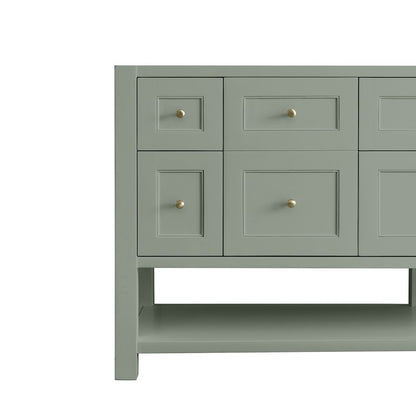 James Martin - Breckenridge 72" Double Vanity, Smokey Celadon w/ 3 CM Charcoal Soapstone Top - 330-V72-SC-3CSP view 17