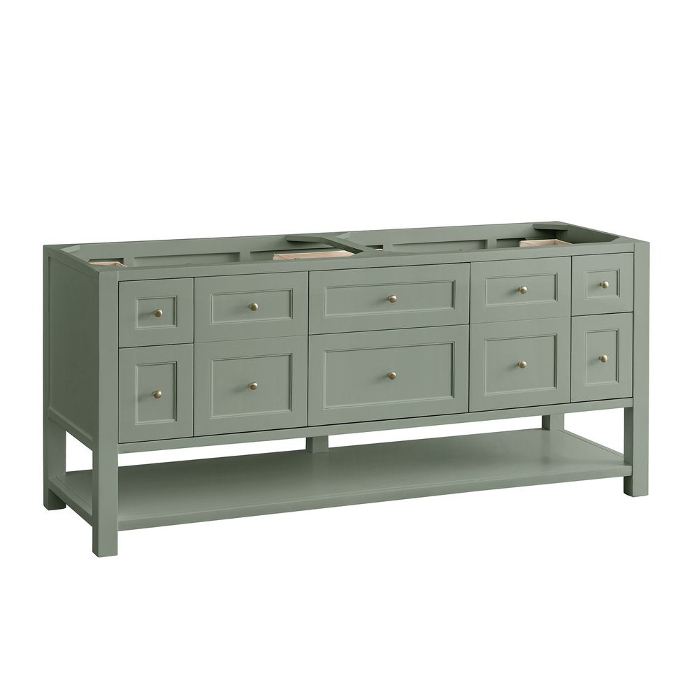 James Martin - Breckenridge 72" Double Vanity, Smokey Celadon, w/ 3 CM Phantome Eclos Top - 330-V72-SC-3PHT view 2