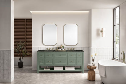 James Martin - Breckenridge 72" Double Vanity, Smokey Celadon, w/ 3 CM Phantome Eclos Top - 330-V72-SC-3PHT view 3