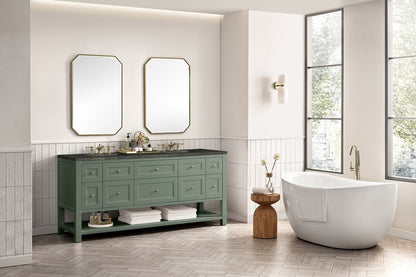 James Martin - Breckenridge 72" Double Vanity, Smokey Celadon, w/ 3 CM Phantome Eclos Top - 330-V72-SC-3PHT view 4