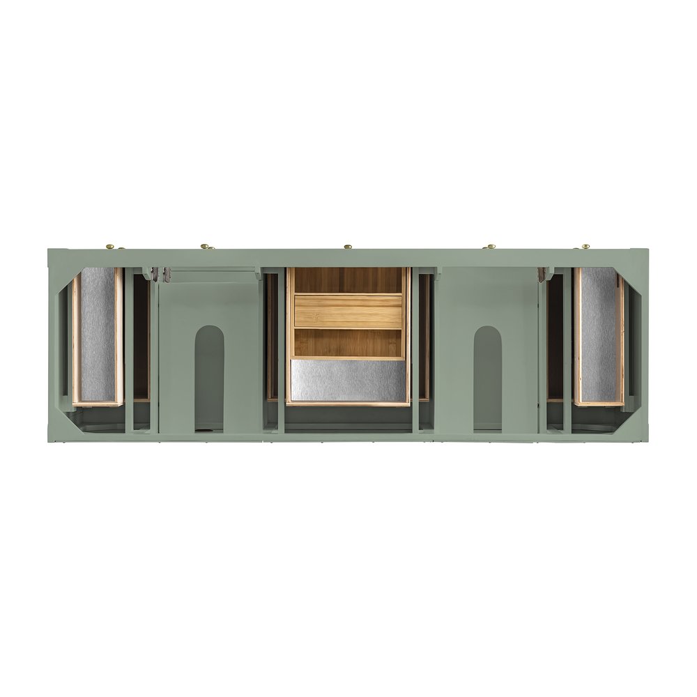 James Martin - Breckenridge 72" Double Vanity, Smokey Celadon, w/ 3 CM Phantome Eclos Top - 330-V72-SC-3PHT view 6