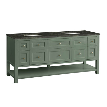 James Martin - Breckenridge 72" Double Vanity, Smokey Celadon, w/ 3 CM Phantome Eclos Top - 330-V72-SC-3PHT view 10